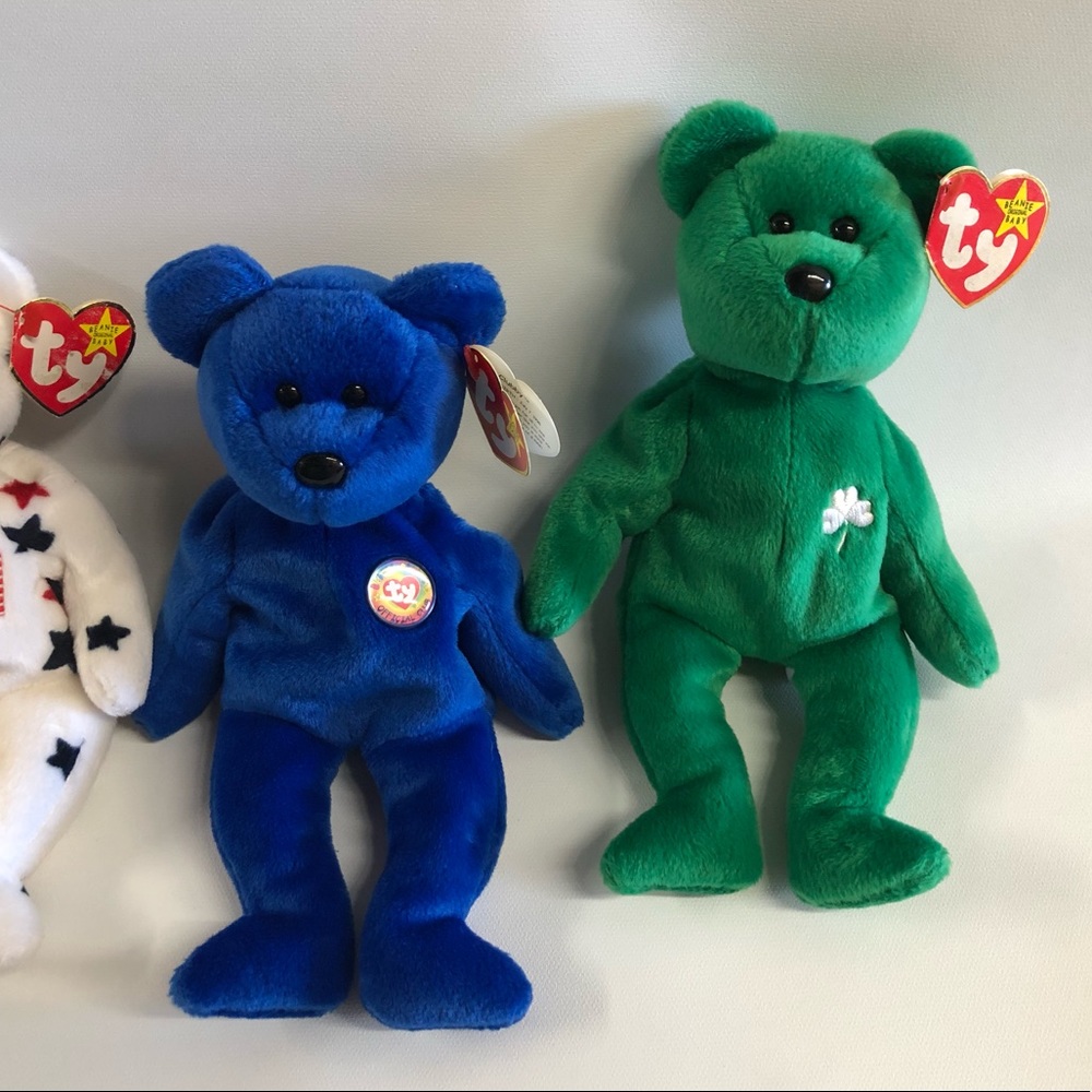 TY Beanie Baby Erin, Clubby 2 Beanie babies VTG